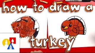 How To Draw A Cartoon Turkey [upl. by Aloysius]