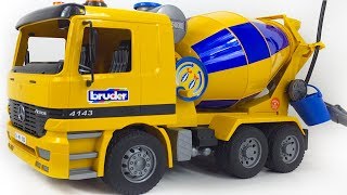 CAMION HORMIGONERA MEZCLADORA DE CEMENTO JUGUETE BRUDER MERCEDES ACTROS MULTIFUNCCIONAL TOY MIXER [upl. by Einhapets]