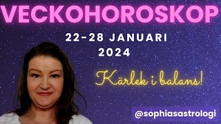 Sophias Astrologi ⭐VECKOHOROSKOP 22 28 JAN 2024⭐ KÄRLEK I BALANS❤️ [upl. by Benenson542]