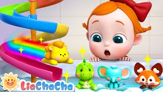 Bath Toys Song  Animal Toys in the Bathtub  LiaChaCha Nursery Rhymes [upl. by Tristan97]