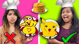 PANCAKE ART CHALLENGE 🥞😱 [upl. by Elrem]