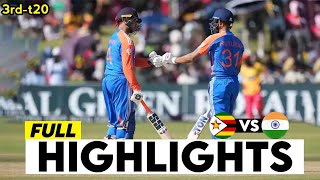 India Vs Zimbabwe 3rd T20 Highlights 2024  India Vs Zimbabwe 2024  Ind Vs Zim Highlights [upl. by Airrat]