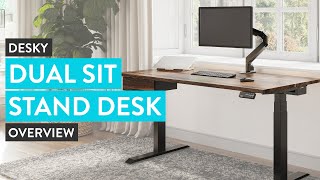 Desky Dual Sit Stand Desk Overview [upl. by Ttehc975]