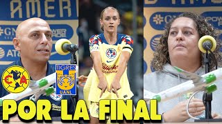 REACCIONES Ángel Villacampa Milagros Martínez América vs Tigres Femenil [upl. by Ainomar]