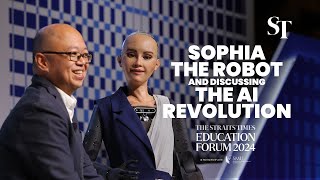 Sophia the Robot and discussing the AI revolution  ST Education Forum 2024 highlights [upl. by Enrol916]