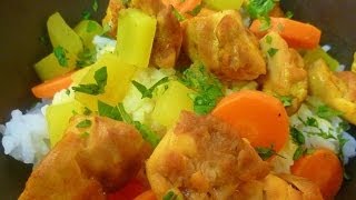 Receta de pollo al curry  Chicken Curry recipe [upl. by Anwahsed]