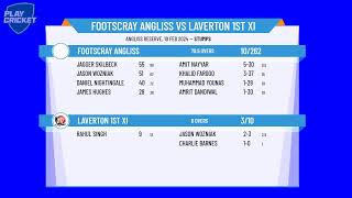 Victorian Turf CA  Clark Shield Div 4  Rd10  Footscray Angliss v Laverton 1st XI  Day 1 [upl. by Griggs170]