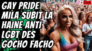 MILA ET YOHAN PAWER PRIS À PARTIE ET ENFARINÉE A LA GAY PRIDE PAR DES GOCHO FACHO HYSTÉRIQUES [upl. by Bohon166]