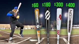 DOES PRICE MATTER on USSSA bats  60 vs 180 vs 300 vs 400 USSSA Baseball Bat Review [upl. by Mercola]