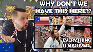 European Reacts Brits Shop at Walmart for the First Time [upl. by Annoval478]