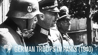 German Troops In Paris World War II 1940  British Pathé [upl. by Cyna291]