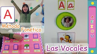 COMO enseñar a LEER las VOCALES  MÉTODO FONÉTICO  DE 2 A 5 años ☺ [upl. by Arelus]