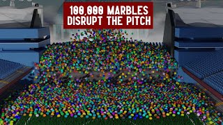 Colored Balls FootballPitch Marble run  Blender molecular physics animation in cycles [upl. by Eiznikcm]