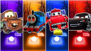 Cars 3 Mater vs Thomas Train Exe vs Cars Mater Exe vs Spider Lighting McQueen Evil  Tiles Hop [upl. by Nonohcle858]