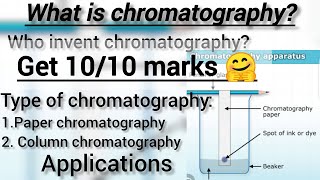 chromatographydifferent types of chromatographic techniquesapplications of chromatography [upl. by Kaehpos20]