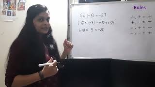 Multiplication of Integers For Class 6 to Class 8  Multiplication Of Integers in Hindi [upl. by Sitoiyanap]