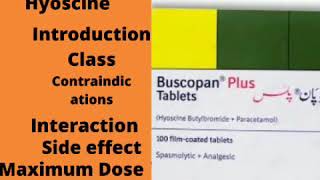 Hyoscine  Buscopan tablet  uses  pregnancy  side effect  contraindications [upl. by Cyma]