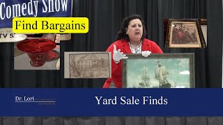 Yard Sale Finds under 8  Prints amp Antique Glass Values by Dr Lori [upl. by Yadsnil]