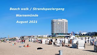 Beach Walk  Strandspaziergang Warnemünde Strand August 2021 [upl. by Can]