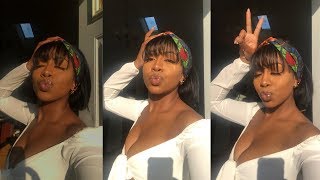 HOW TO FINESSE AN AMAZON BOB WIG WITH FRINGE BANGS FT ATZ WIG [upl. by Jamaal]