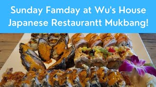 Sunday Famday at Wus House Japanese Restaurant Mukbang [upl. by Anavoj]