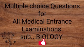 multiple choice Questions Biology [upl. by Vanden118]