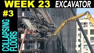 High reach demolition excavator collapsing highrise upper floors compilation Week 23 set 3 [upl. by Misak814]