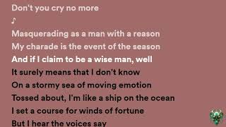 Kansas  Carry On My Wayward Son Lyrics [upl. by Charlie]