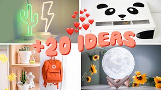 20 IDEAS para DECORAR tu cuarto AESTHETIC 🌙 ¡Transforma tu habitación ❤️ [upl. by Ahsinik]