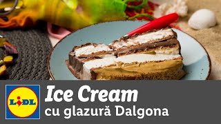 Ice Cream Sandwich Cake cu glazura Dalgona • reteta Bucataria Lidl [upl. by Frum548]