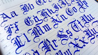 How to write gothic calligraphy letters with a normal pen Cut Marker Old English Stylish Alphabets [upl. by Malliw]