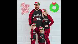 Christmas Matching Family Pajamas Luminous Glowing Christmas with My Tube Red Plaids Pajamas Set [upl. by Nolat428]