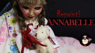 Halloween special Annabelle doll repaint [upl. by Yelsnit]