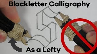 How to do Left Handed Blackletter Calligraphy with Pencils Tutorial for Beginners [upl. by Iffar]