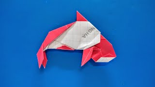 Origami Commersons Dolphin  How To Make An Origami Commersons Dolphin  Origami Tutorial [upl. by Ynahpets]