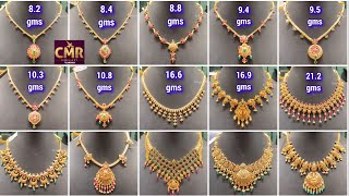 8 gms necklace ❤️  New Excellent Lightweight Gold Necklaces Designs  CMR Jewellery Designs [upl. by Anits]