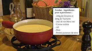 Recette de la vraie Fondue Fribourgeoise MoitiéMoitié [upl. by Atinuahs707]