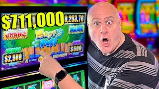 OVER 711000  WORLDS LARGEST HUFF N PUFF GRAND JACKPOT [upl. by Berkie]