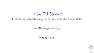 How TU Studium Wintersemester 2024 [upl. by Aiekal]