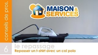 Repasser et plier un tshirt avec un col polo  Vidéo n°6 [upl. by Alleuqram]