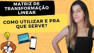 MATRIZ DE TRANSFORMAÇÃO LINEAR Onde aplicar  Exercícios Resolvidos  Álgebra Linear [upl. by Nnaeed]