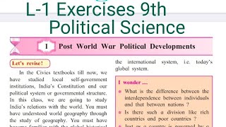 L1 Post World War Political Developments  9th Political Science  Maharashtra board [upl. by Ahsilad]