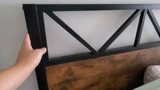 Queen Bed Frame with Tall Headboard Review [upl. by Aldous]