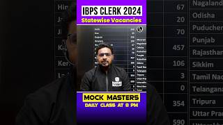 IBPS Clerk State Wise Vacancy 2024 ibpsclerk ytshorts bankingwallah [upl. by Nairot]