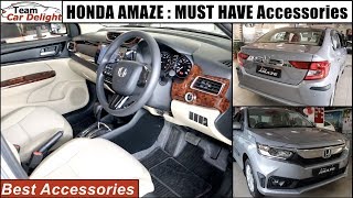 Honda Amaze Modified  Must Have Accessories  Amaze 2020 Accessories [upl. by Yeleak]