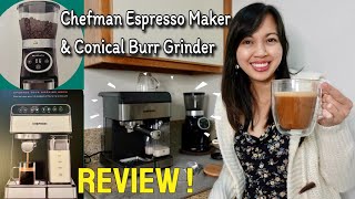 NEW Chefman Espresso Machine Review  Giveneu Conical Burr Coffee Grinder  Christmas Gift [upl. by Moriah]