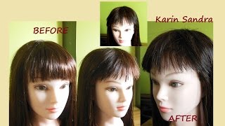 Layered fringebangs cut tutorial  How to  gratuaded a straight fringe  Haircut tutorial [upl. by Eberta]