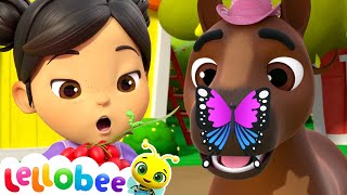 Caterpillar Butterfly Song  Lellobee City Farm  Kids Songs  Nursery Rhymes amp Baby Songs [upl. by Eserehc]