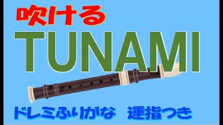 TUNAMI アルトリコーダー ドレミ運指つき [upl. by Vernier467]