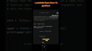 Lambda function in python✨ lovecoders pythonprogramming programminglanguage [upl. by Reeher]